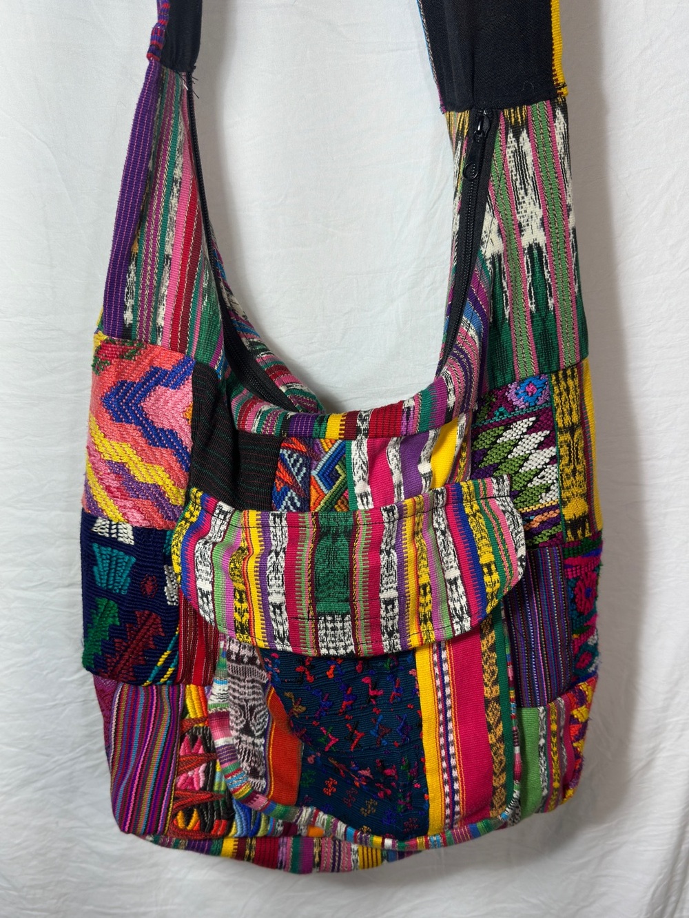 Handmade Guatemalan Style Textile Patchwork Hobo Shoulder Bag Boho Woven